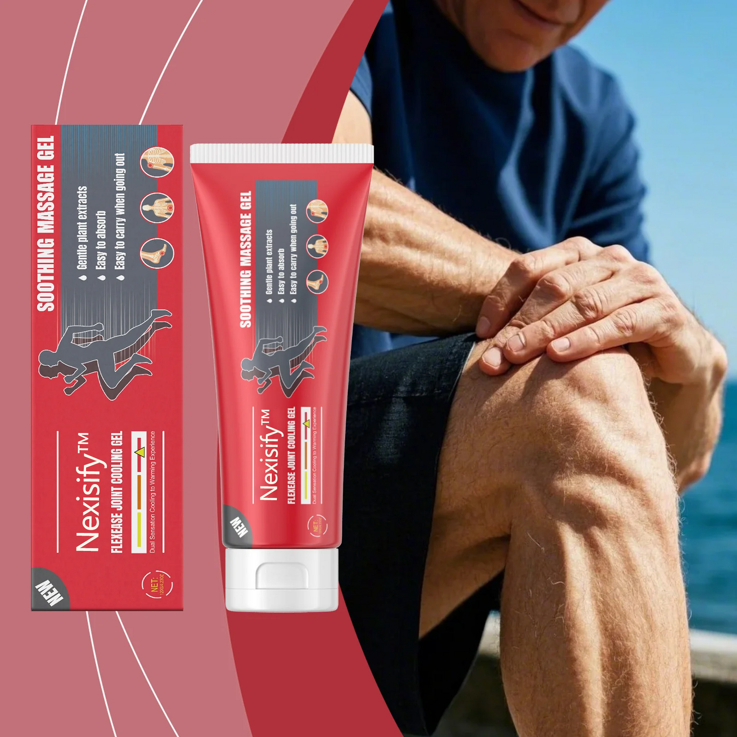 Nexisify™ Joint Relief Massage Cream, Rapid Muscle Cream, Suitable for Knee, Lumbar, Neck, Hand and Foot Repair